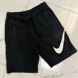 Nike Black Athletic Shorts with White Logo Size S